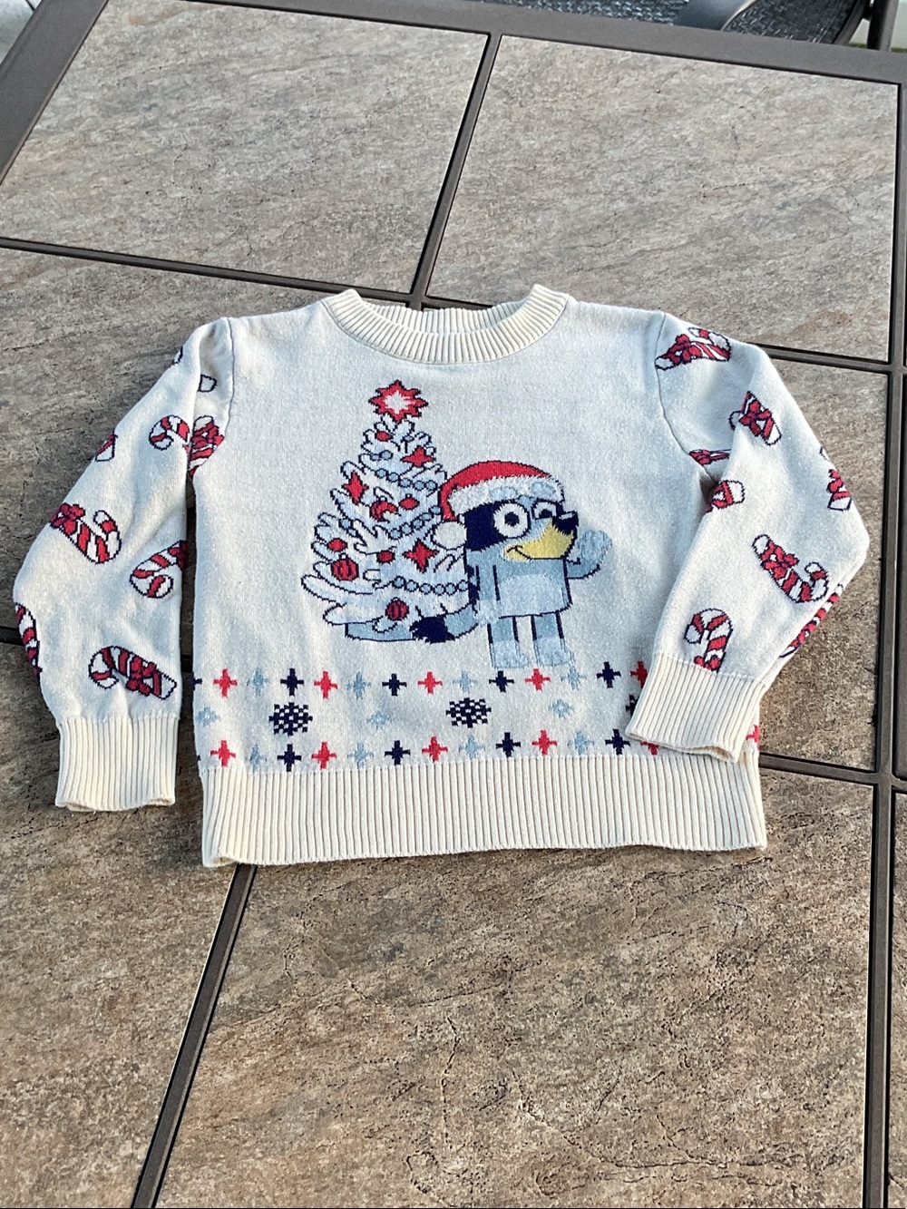 Bluey cream holiday sweater